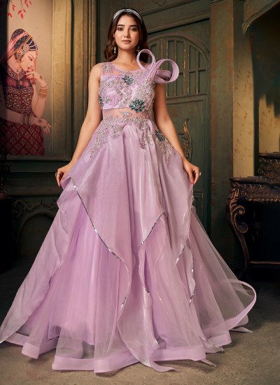 Pink Handwork Designer Gown