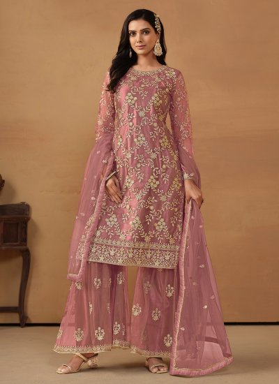 Pink Net Trendy Salwar Suit