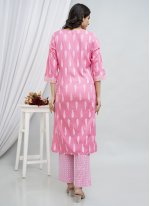 Pink Printed Reception Readymade Salwar Suit