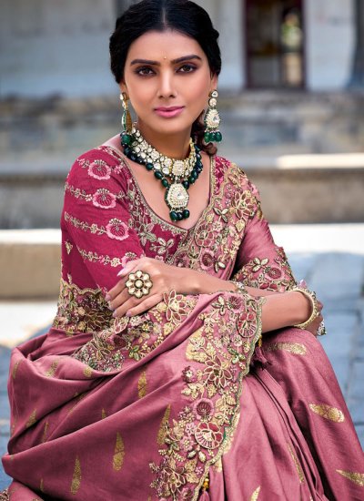 Pink Sequins Wedding Trendy Saree