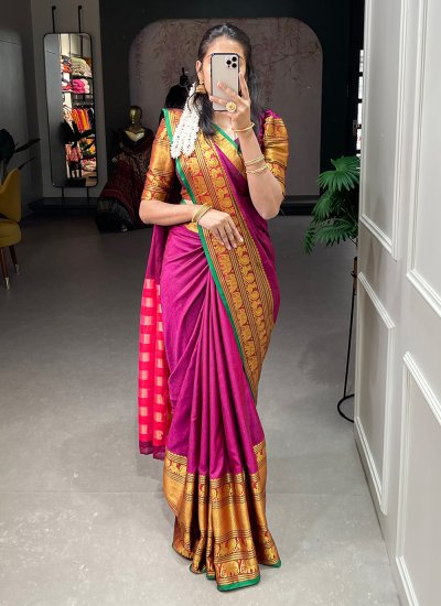 Pink Weaving Classic Saree