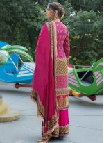 Precious Muslin Pink Printed Trendy Salwar Kameez