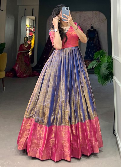 Prepossessing Zari Kanjivaram Silk Gown 