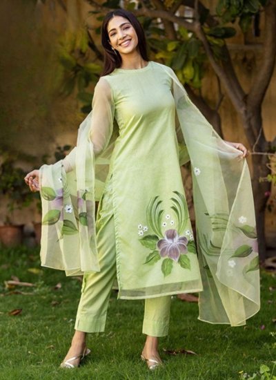 Printed Georgette Designer Salwar Suit in Green