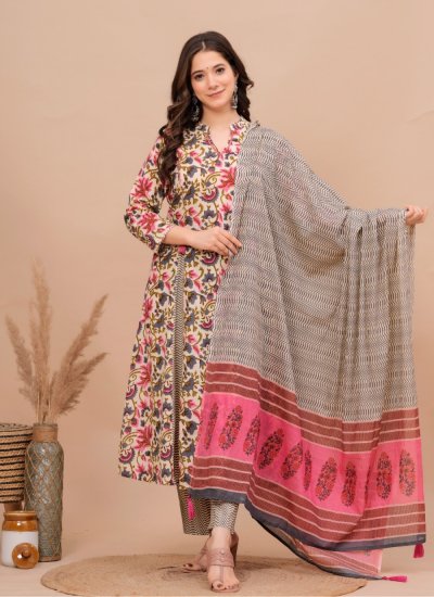 Prodigious Cotton Multi Colour Salwar Suit