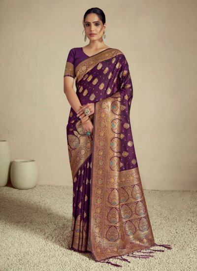 Purple Color Classic Designer Saree