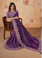 Purple Color Classic Saree