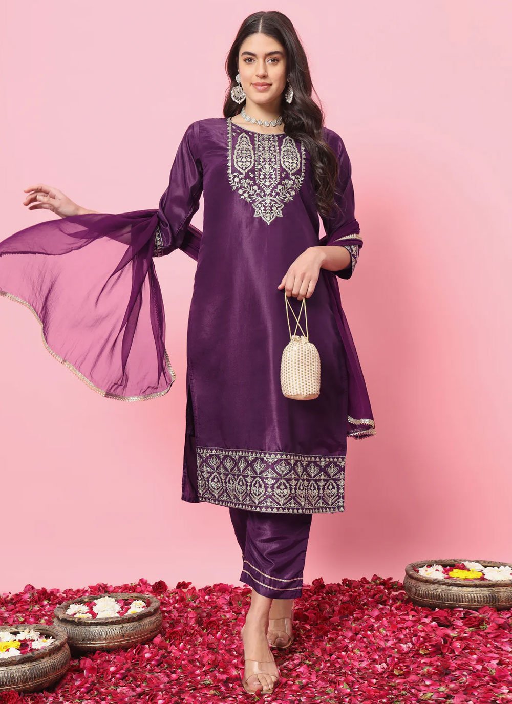 Buy 38/S-2 Size Gur Purab Floral Print Salwar Kameez Online for Women in USA