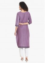 Purple Embroidered Ceremonial Party Wear Kurti