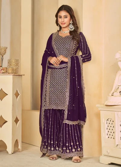 Purple Engagement Designer Salwar Suit