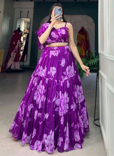 Purple Color Net Fabric With Embroidery Work Lehenga Choli |Engagement Wear  | Ethnic outfits, Party wear indian dresses, Pure silk sarees