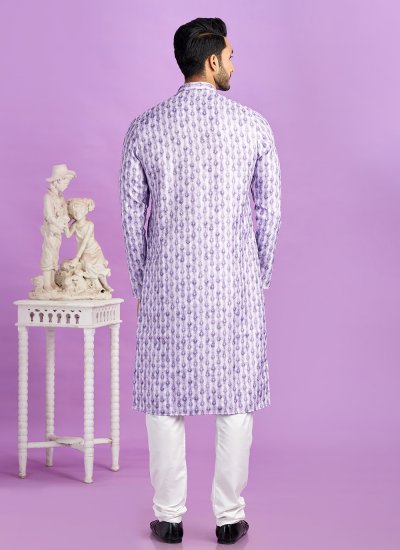 Purple Festival Cotton Kurta Pyjama