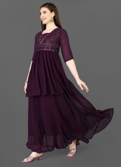Purple Festival Readymade Gown