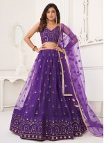 Purple Net Trendy Lehenga Choli