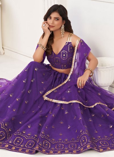 Purple Net Trendy Lehenga Choli
