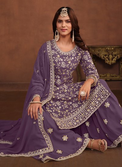 Purple Sequins Trendy Salwar Suit
