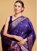 Purple Silk Festival Designer Saree