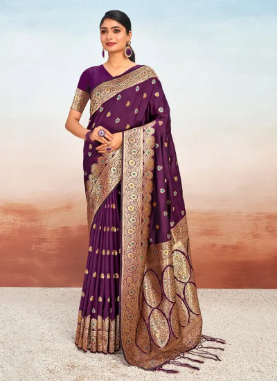 Purple Weaving Designer Traditional Saree