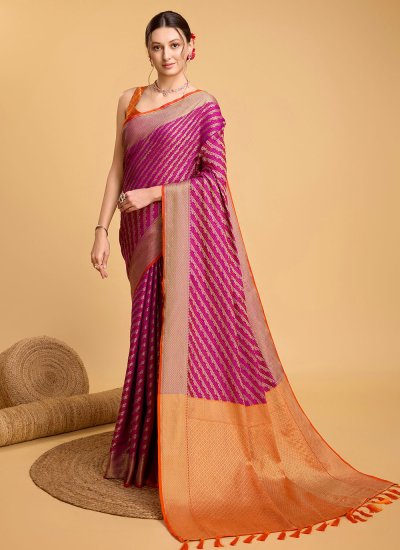Purple Weaving Patola Silk  Saree