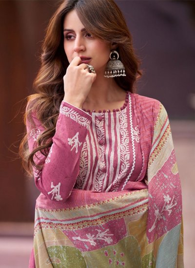Radiant Cotton Digital Print Pink Salwar Kameez
