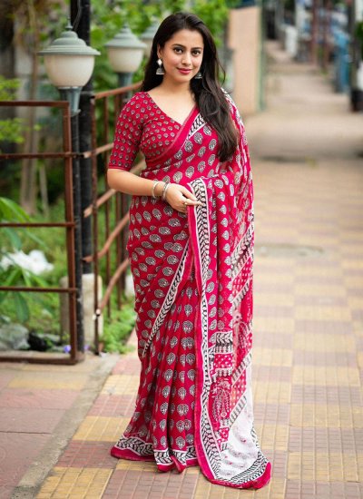 Rani Festival Georgette Trendy Saree