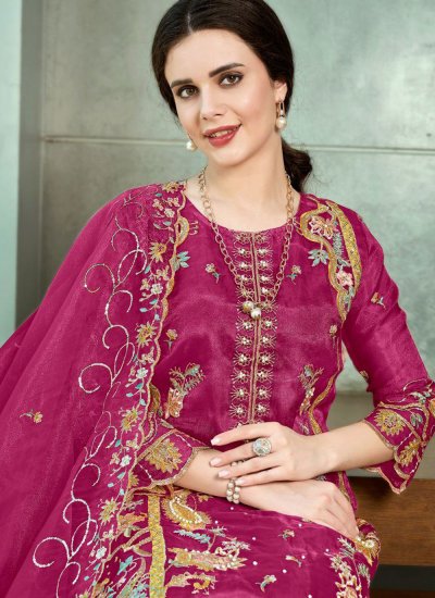Rani Organza Embroidered Trendy Salwar Suit