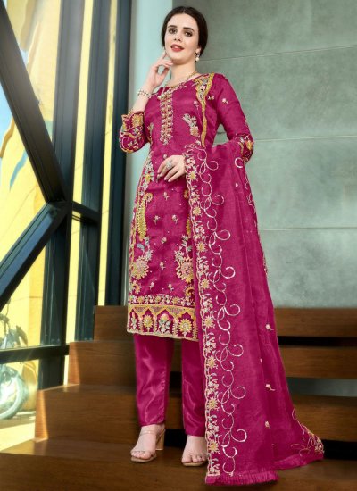 Rani Organza Embroidered Trendy Salwar Suit