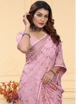 Ravishing Resham Pink Contemporary Saree