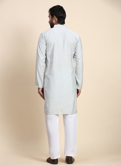 
                            Rayon Grey Plain Kurta Pyjama