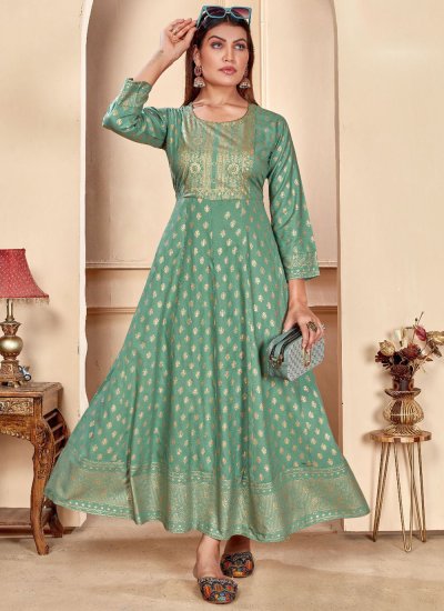 Sea green gown online hotsell