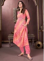 Rayon Printed Designer Salwar Kameez in Pink
