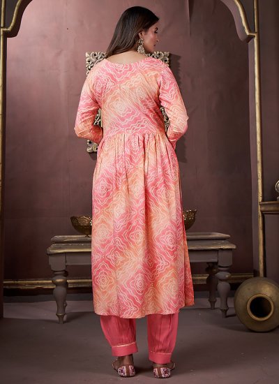 Rayon Printed Designer Salwar Kameez in Pink