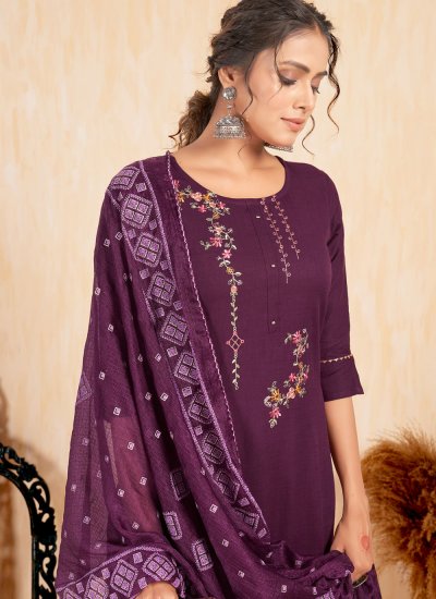 Rayon Trendy Salwar Kameez in Purple