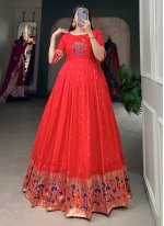 Red Color Trendy Gown