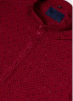 Red Embroidered Mehndi Kurta Pyjama