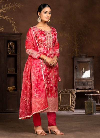 Red Festival Trendy Salwar Suit
