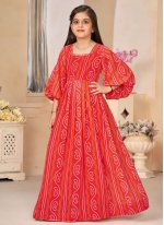 Red Georgette Gown 