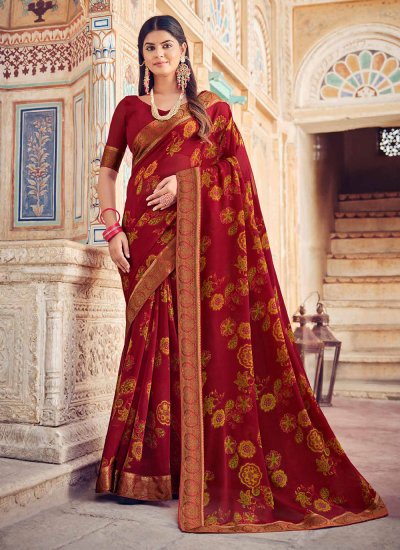 Red Party Trendy Saree