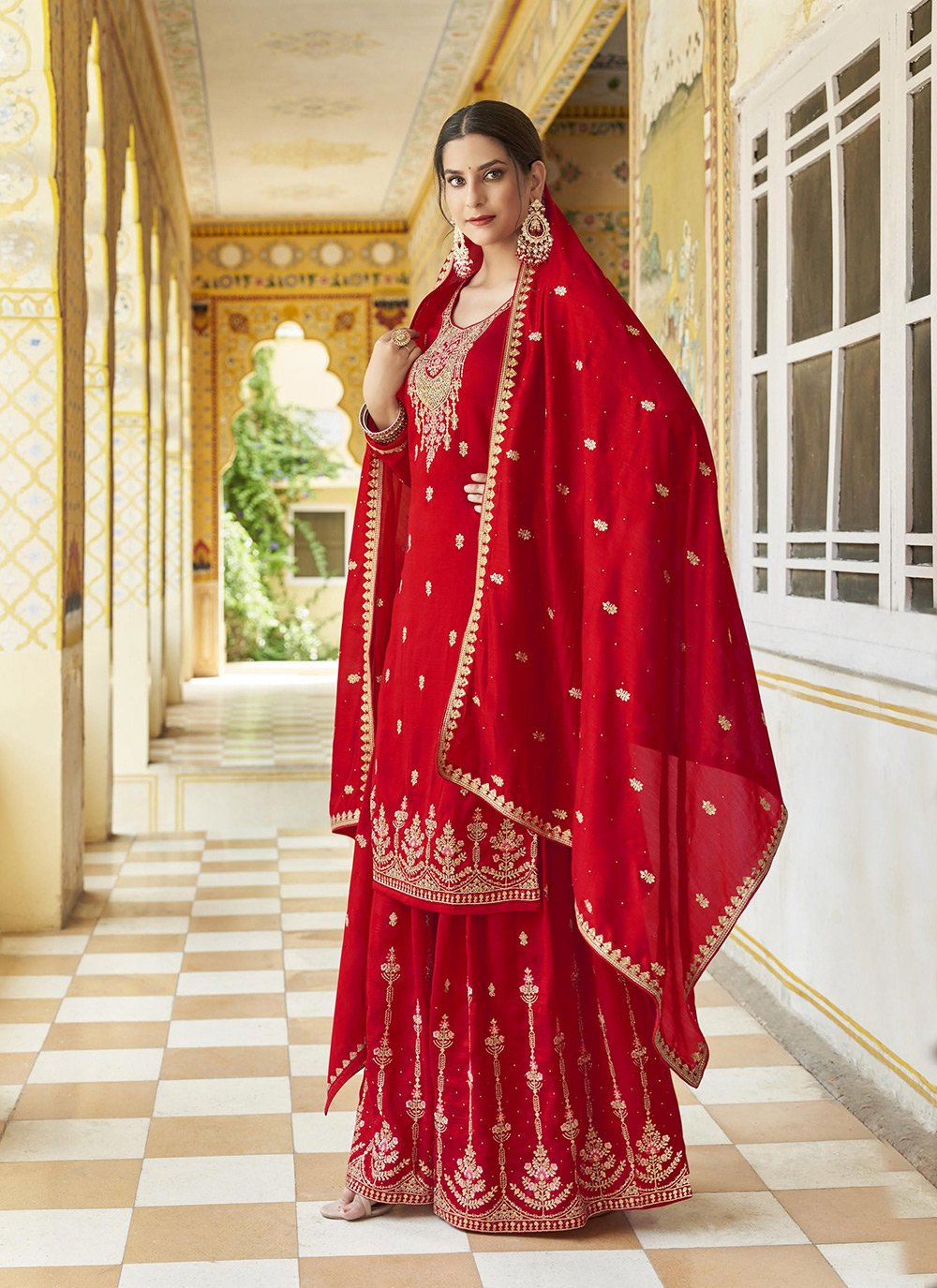 Designer Salwar Red Salwar Suit For Ladies Red Color Salwar Suit