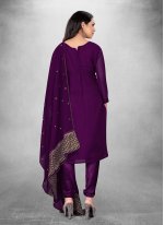 Regal Embroidered Purple Churidar Salwar Suit 