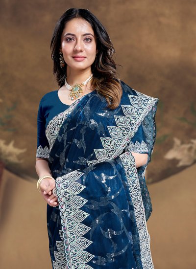 Regal Silk Morpeach  Designer Saree