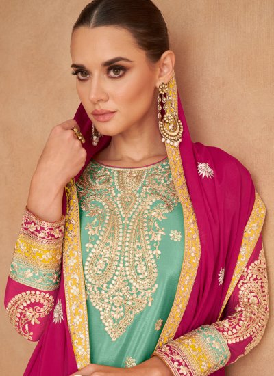 Remarkable Embroidered Chinon Trendy Salwar Kameez