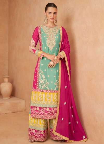 Remarkable Embroidered Chinon Trendy Salwar Kameez