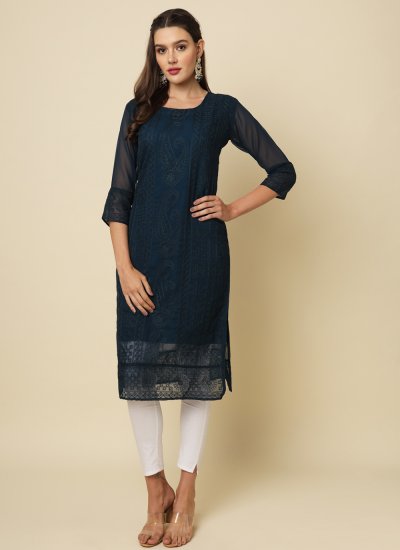 Remarkable Embroidered Georgette Casual Kurti