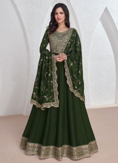 Remarkable Green Festival Trendy Gown
