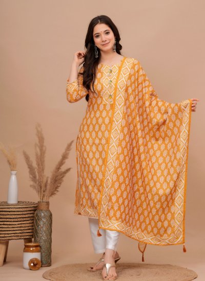 Remarkable Yellow Party Readymade Designer Salwar Suit