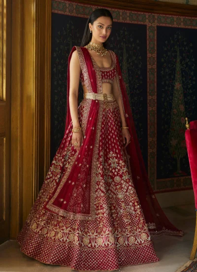 Resplendent Maroon Designer Lehenga Choli