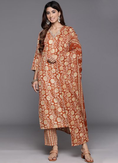 Royal Multi Colour Printed Blended Cotton Readymade Salwar Suit
