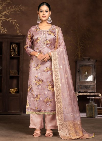 Royal Pink Digital Print Trendy Salwar Suit
