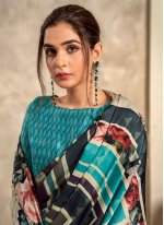 Satin Silk Multi Colour Designer Classic Saree